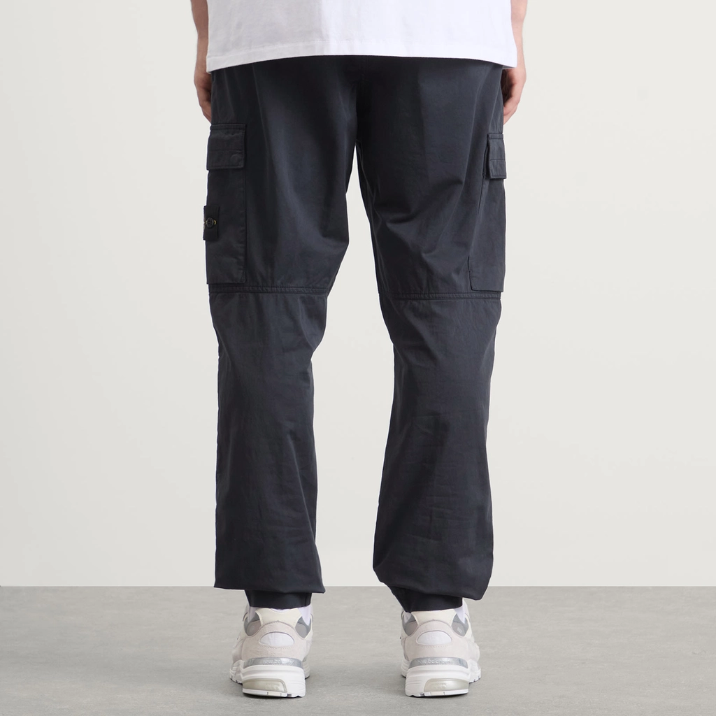 Stone Island Men's Sateen Cargo Jogger Pants Navy Blue